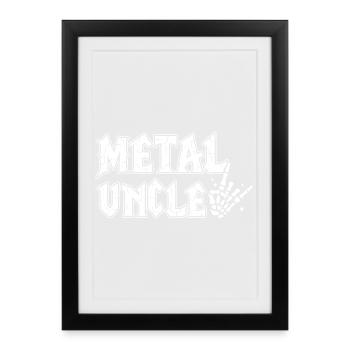 Metal Uncle Heavy Metal Cadeau pour Uncle - Affiche encadrée (27 × 37 cm) - noir - Devant