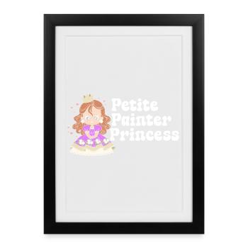 Funny Art Painter Petite Princess Drawing Gift - Gerahmtes Poster (27 × 37 cm) - Schwarz - Vorne