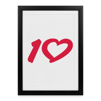 1 | 10 | Birthday | Geburtstag | Jubilee | - Affiche encadrée (27 × 37 cm) - noir - Devant