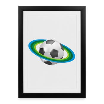 Le football, le soccer, - Affiche encadrée (27 × 37 cm) - noir - Devant