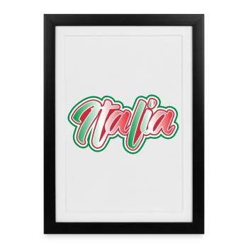 autocollant Italie autocollant Italie Aufkleber Italien - Affiche encadrée (27 × 37 cm) - noir - Devant