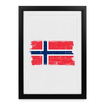 Croix du Drapeau norvégien - Affiche encadrée (27 × 37 cm) - noir - Devant
