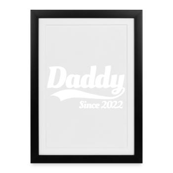 Papa since 2022 Père grossesse enceinte - Affiche encadrée (27 × 37 cm) - noir - Devant