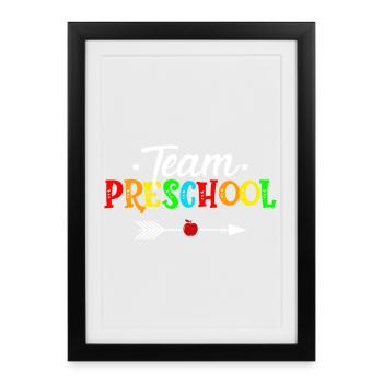 équipe préscolaire - Affiche encadrée (27 × 37 cm) - noir - Devant
