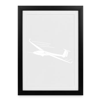 Glider glider pilot gift ideas - Framed poster (27 × 37 cm) - black - Front