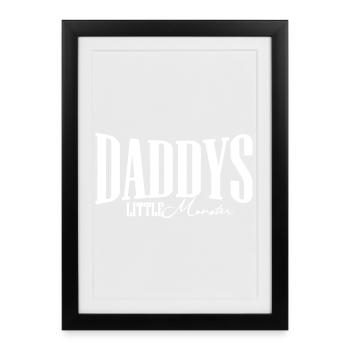 Papa papa cadeau fête bébé parents anniversaire - Affiche encadrée (27 × 37 cm) - noir - Devant