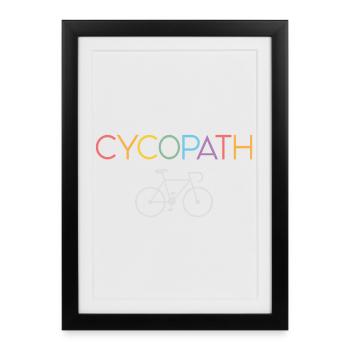Cadeaux pour cyclistes – Cycopathe - Affiche encadrée (27 × 37 cm) - noir - Devant