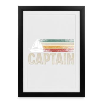 Capitaine Sailing Sailor Retro Vintage - Affiche encadrée (27 × 37 cm) - noir - Devant
