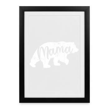 Mama Bear Script Logo - Framed poster (27 × 37 cm) - black - Front