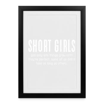 Bold Short Girls Typography - Framed poster (27 × 37 cm) - black - Front