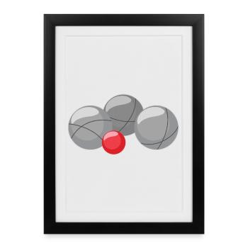 Boule balls for boules and petanque players - Framed poster (27 × 37 cm) - black - Front