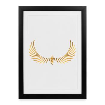 Ailes mystiques avec détails dorés - Affiche encadrée (27 × 37 cm) - noir - Devant