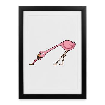 Flamingo Worm - Framed poster (27 × 37 cm) - black - Front