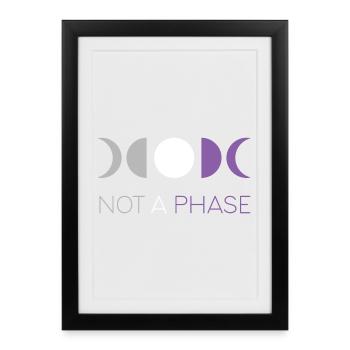 Mois de la fierté LGBTQ - Pas une phase - Asexuel - Affiche encadrée (27 × 37 cm) - noir - Devant