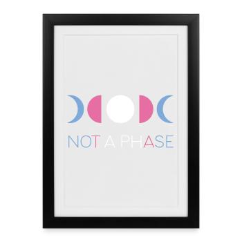 Mois de la fierté LGBTQ - Pas une phase - Transgenre - Affiche encadrée (27 × 37 cm) - noir - Devant
