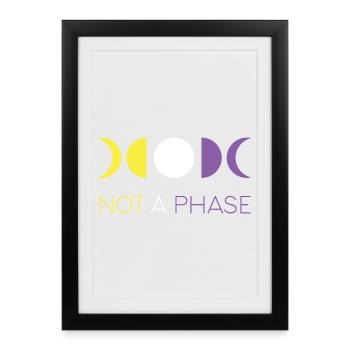 LGBTQ Pride Month - Not a Phase - Non-Binary - Framed poster (27 × 37 cm) - black - Front
