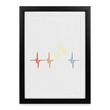 Mon cœur bat pour le motocross - Affiche encadrée (27 × 37 cm) - noir - Devant