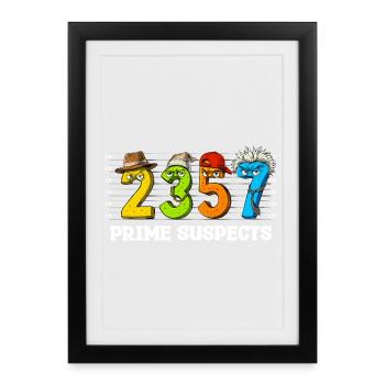 Funny Math Numbers - Framed poster (27 × 37 cm) - black - Front