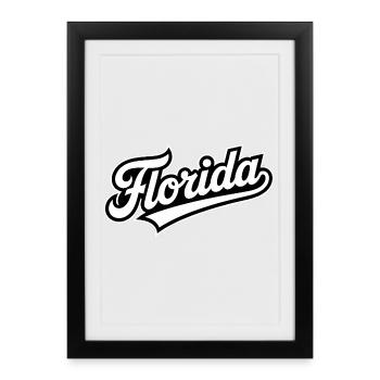 Floride - Souvenir USA State Design - Affiche encadrée (27 × 37 cm) - noir - Devant