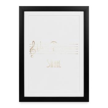 Shhh Silent Melody Sheet Music - Framed poster (27 × 37 cm) - black - Front