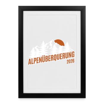 Traversée des Alpes 2026 - Randonnée - Affiche encadrée (27 × 37 cm) - noir - Devant
