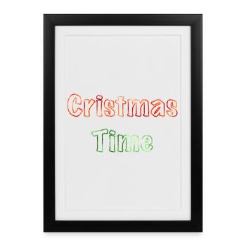 Noël - Affiche encadrée (27 × 37 cm) - noir - Devant