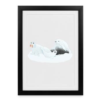 Conférences Tazz | Phoques endormis de l’Arctique - Affiche encadrée (27 × 37 cm) - noir - Devant
