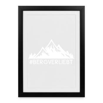 La montagne amoureuse des hashtags des proverbes de la montagne - Affiche encadrée (27 × 37 cm) - noir - Devant