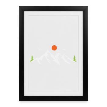 Mountains - Framed poster (27 × 37 cm) - black - Front
