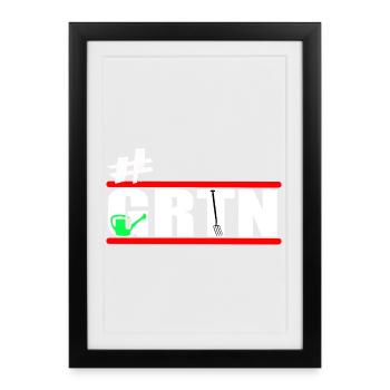 Jardin - Jardiniers - Jardinage - GRTN - Affiche encadrée (27 × 37 cm) - noir - Devant