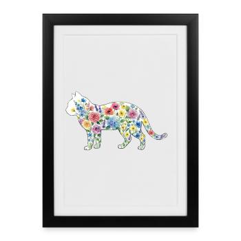Spring Cat - Framed poster (27 × 37 cm) - black - Front
