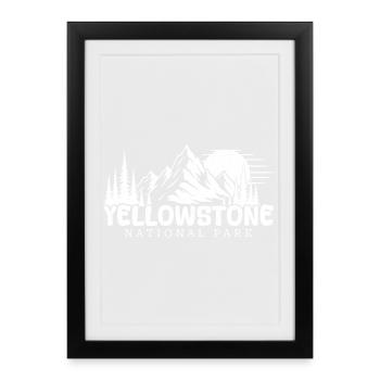 Randonneur randonneur du parc national de Yellowstone - Affiche encadrée (27 × 37 cm) - noir - Devant