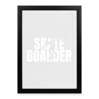Funny Skateboarder - Framed poster (27 × 37 cm) - black - Front