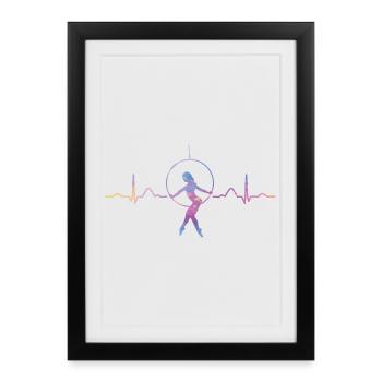 Anneau aérien Rythme de cœur Lyra Anneau aérien - Affiche encadrée (27 × 37 cm) - noir - Devant