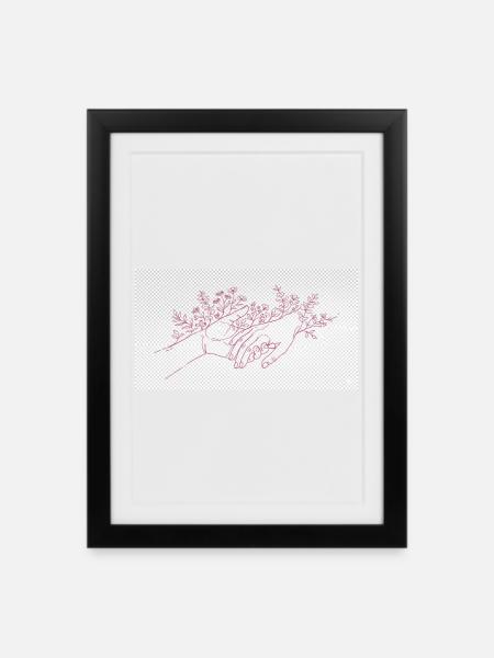 Hand der Beschützerin - Gerahmtes Poster (27 × 37 cm) - Schwarz