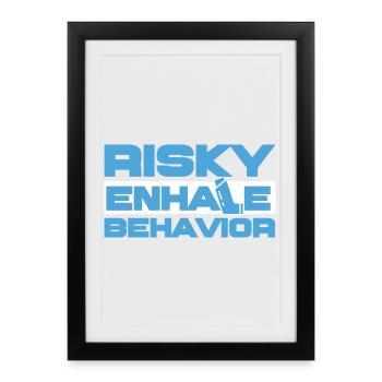 Asthma Asthmatic Risky Enhale Behavior - Framed poster (27 × 37 cm) - black - Front