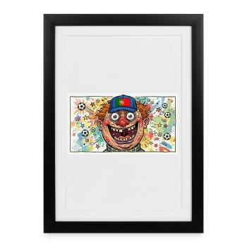 Magie du football clown portugais - Affiche encadrée (27 × 37 cm) - noir - Devant