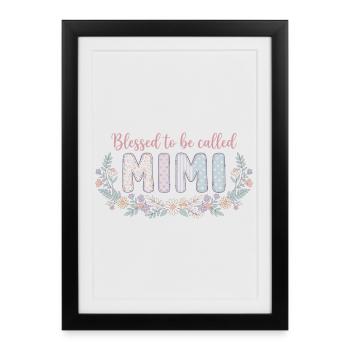 Mimi Granny Flowers Gift Cute Grandma - Framed poster (27 × 37 cm) - black - Front