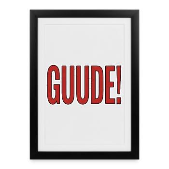 Guide! Retro Crackle Font Design - Framed poster (27 × 37 cm) - black - Front