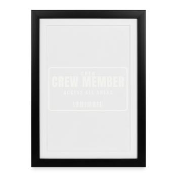 Crew Member Backstage Pass All Areas Team Staff - Gerahmtes Poster (27 × 37 cm) - Schwarz - Vorne