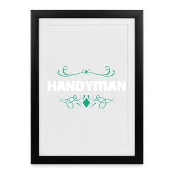 Motif d’ornement vintage pour bricoleurs - Affiche encadrée (27 × 37 cm) - noir - Devant