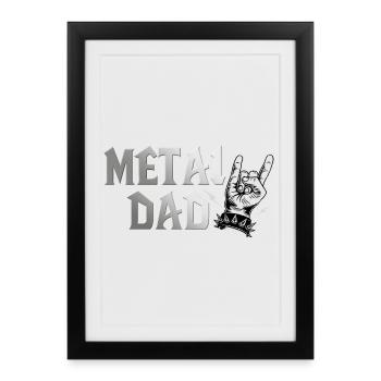 Metal Dad Gift Dad Heavy Metal Rock - Framed poster (27 × 37 cm) - black - Front