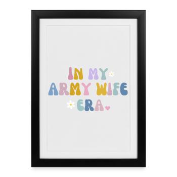 Dans l’ère de ma femme d’armée : cadeau pour conjoint militaire - Affiche encadrée (27 × 37 cm) - noir - Devant