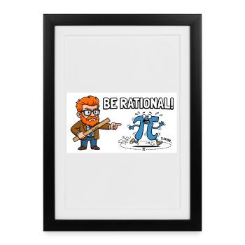 Be Rational Math Cartoon - Framed poster (27 × 37 cm) - black - Front