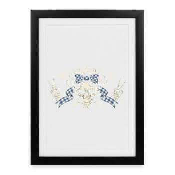 Skull with Plaid Band - Framed poster (27 × 37 cm) - black - Front