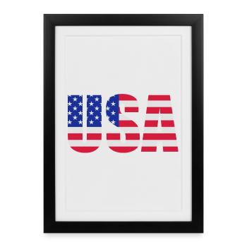 American flag - Framed poster (27 × 37 cm) - black - Front