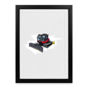 Snowcat in the snow - Framed poster (27 × 37 cm) - black - Front