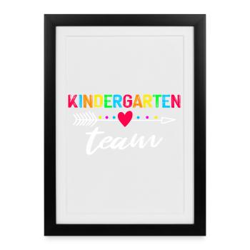 équipe de maternelle - Affiche encadrée (27 × 37 cm) - noir - Devant
