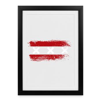 Triple bande X rouge - Affiche encadrée (27 × 37 cm) - noir - Devant