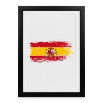 Spanish Flag Crest Splash - Framed poster (27 × 37 cm) - black - Front